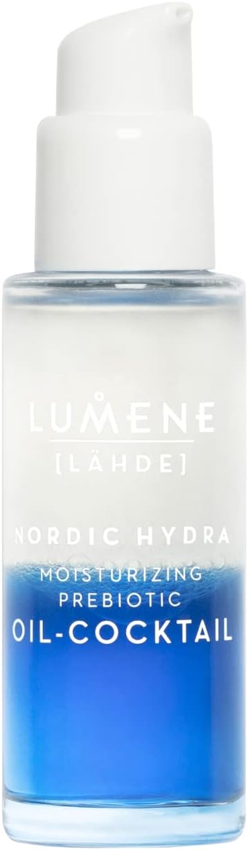 Lumene Nordic Hydra Moisturizing Prebiotic Oil-Cocktail – Nurturing Bi-Phase Face Oil for Dehydrated Skin & Skin Barrier Repair – Essential Nordic Mix & Hydrating Oil for Dry Skin (30ml)