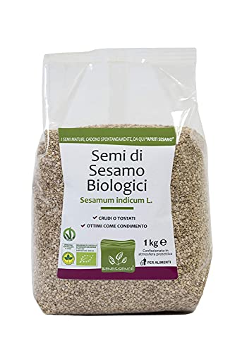 Benessence - Semillas de sésamo orgánicas 1 KG - Envasado en atmósfera protectora