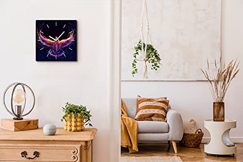 Horloge murale décoration toile le salon au motif oiseau moderne 30x30