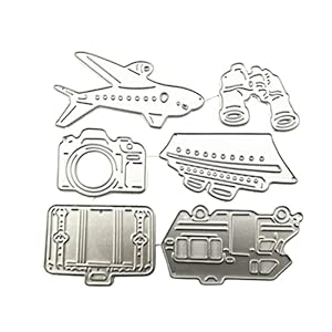 Morain Reise Stanzen Set Flugzeug Schiff Kamera