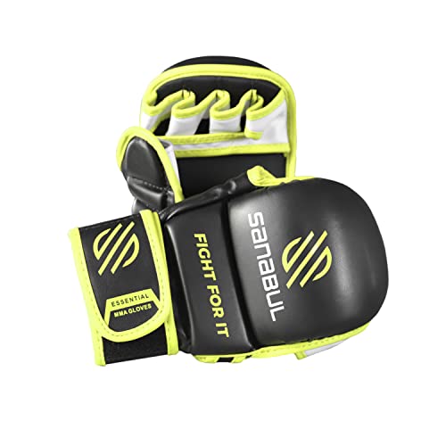 New Item Sanabul Essential 7 Oz Mma Hybrid Sparring Glove (Black/Green, Small/Medium) #TOP2