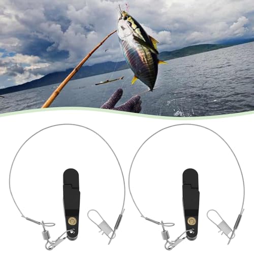 Be In Your Mind Downrigger-Angel-Clip mit Stahl-Angelschnur, B-Form, geeignet für Tiefseefischen, Angeln für große Fische, 2 Stück