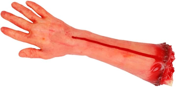 Halloween Broken Arm Scary Body Parts for Halloween Party Realistic Latex Gory 35cm Hand Trickery Toy 1 Random Left or Right Hand Halloween Hands Body Parts Rubber Human Arm Hand Fake Human Arm Hands