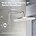 OFFO Shower Head Extension Arm 16 Inch, Brushed Nickel S Shaped High Rise Extender with Flange Shower Head Pipe Arm