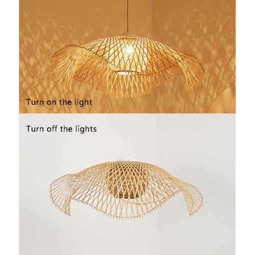 Lámpara de techo de ratán beige E27 para iluminar zonas oscuras con calidez 6