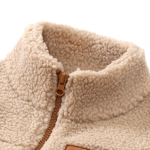 Girls' Boys Sherpa Fleece Vest Zip up Ligntweight Fluffy Vest Fall Winter Outerwear Jacket with Pockets 4-12 Years4