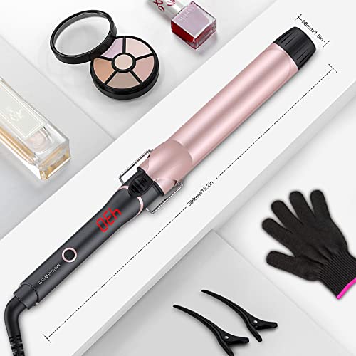 Megawise Pro 1.5 Inch Ceramic Hair Curling Iron, 20S Ptc Fast Heating Tech, Anti-Scald Insulated Grip &Tip, Auto Shut Off And 360° Swivel Cord, 2 Clips And Heat-Resistant Glove Included #TOP5