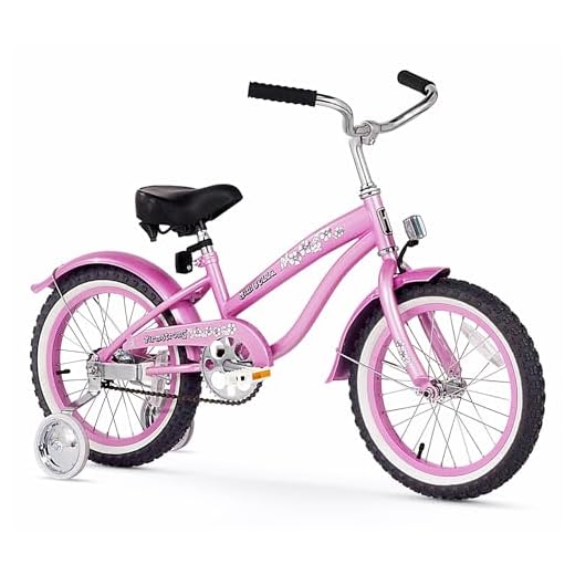 Firmstrong Girl's Bella Bicycle with Training Wheels, 16-Inch, Pink