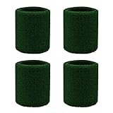 Paquete de 4 muñequeras de 3 pulgadas, entrenar (verde militar)