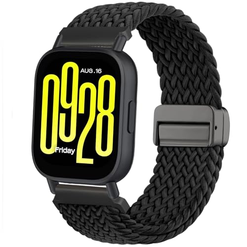 CUNUJIX Geflochtenes Armband Ersatz für Xiaomi Redmi Watch 5 Active/Lite Armband Elastisch Nylon Magnetverschluss Ersatzband für Xiaomi Redmi Watch 5 Lite/Active Damen Herren