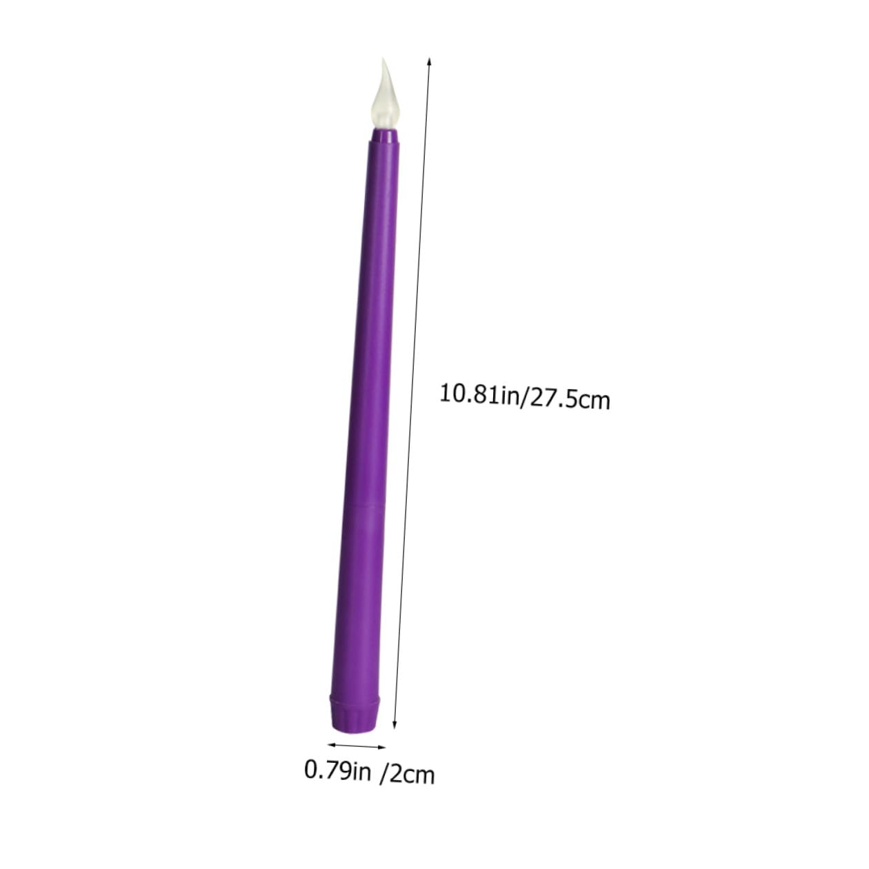 Candele LED senza Fiamma Coniche Viola 12 Pezzi, Effetto Realistico