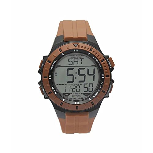 Montre numérique Fastrack homme sport et ville avec bracelet marron confortable