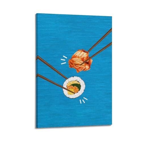 Peinture sushi et kimchi japonais WIZIGM pour sublimer une cuisine moderne 20x30