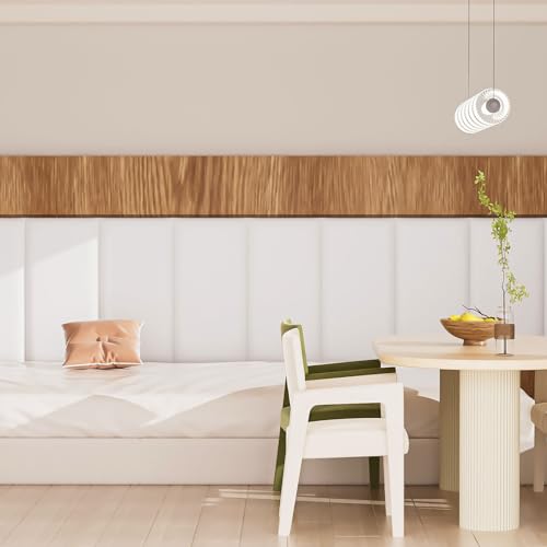 Umedol Modern White 7.8 IN x 15.7 IN Headboard Panel for Wall, 4 Pack - Artificial Leather, Self-Adhesive, Easy to Clean, Wall Mount