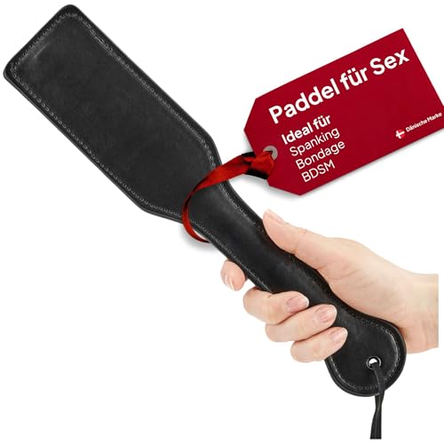 Obaie BDSM Paddel für Sex - Spanking Paddle BDSM aus Kunstleder von Sinful - 32 cm Sexspielzeug Spanking BDSM Paddle für Paare, Frauen & Männer - Schwartz Paddel Sex SM - Paddle Sex SM
