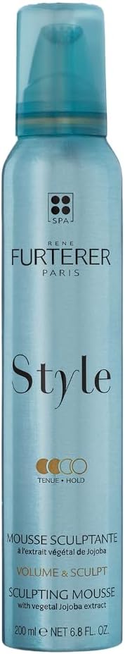 Rene Furterer Style Sculpting Mousse Provides Long-Lasting Natural Volume Using Vegetal Jojoba Extract, For All Hair Types, Silicone-Free, Vegan, 6.8 fl. oz.