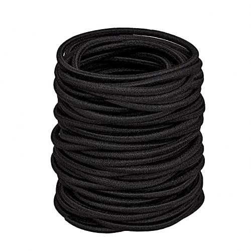 30 Pièces 4mm Cheveux Élastiques Cravates Cheveux Queues de Cheval Bandes de Cheveux en Vrac,pour fille et femme et homme(Noir)
