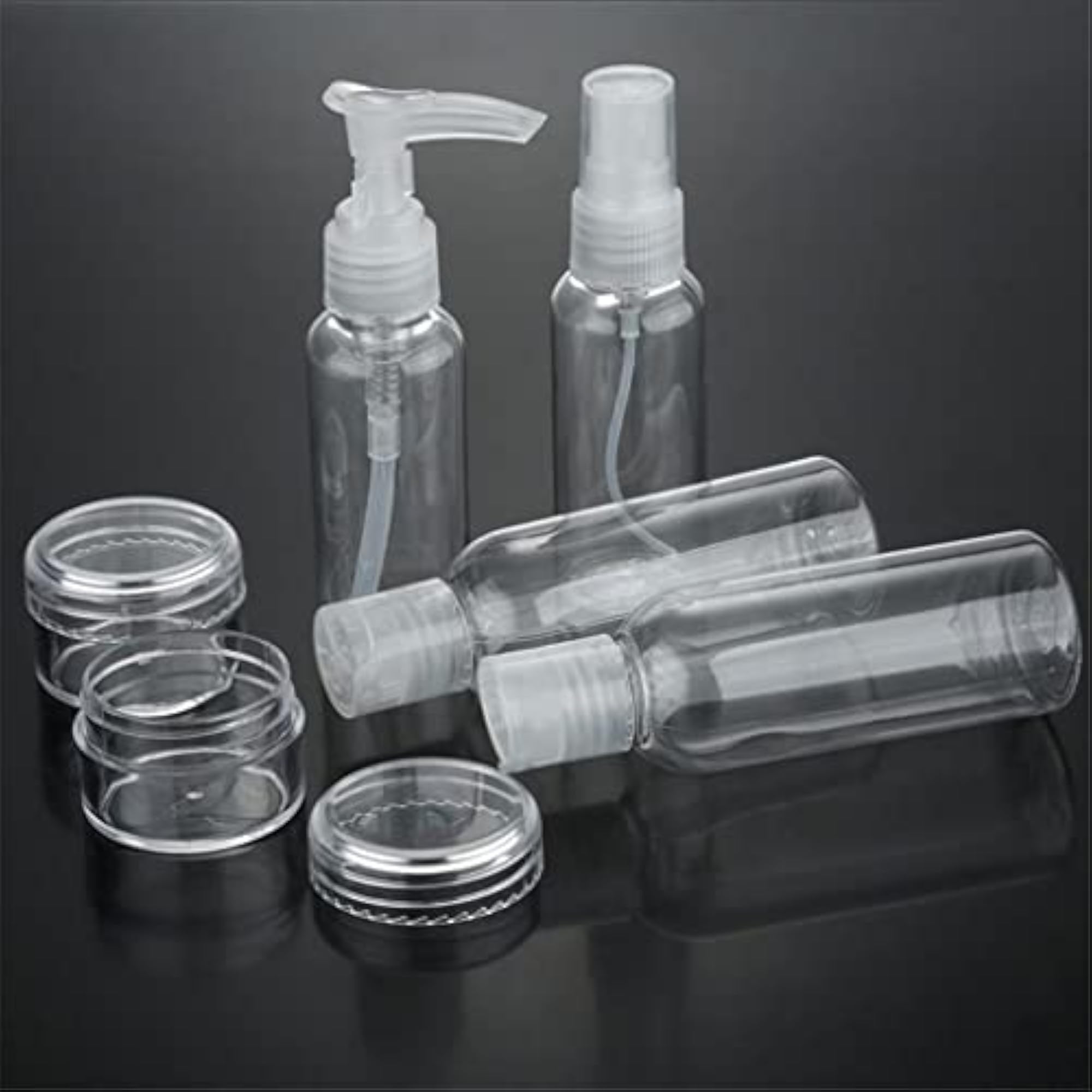 Pack of 6 Travel Mini Transparent Makeup Container Bottles