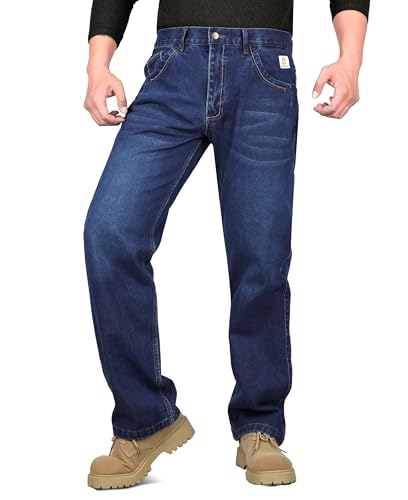 BOCOMAL FR Pants for Men Relax Fit Flame Resistant Jeans 14oz Heavy Duty Washed Work Jeans2