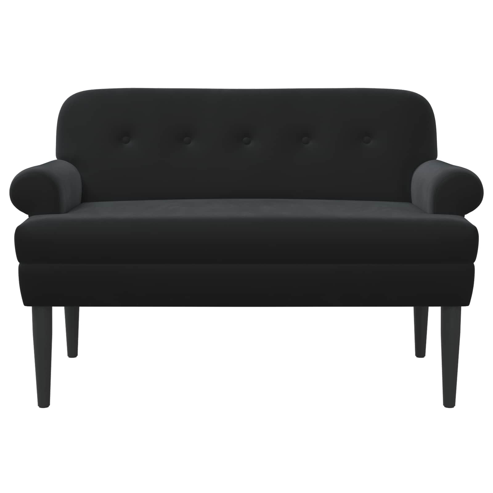 Loveseat ze zszyciem guzikowym, kolor czarny, 120 x 66 x 78 cm
