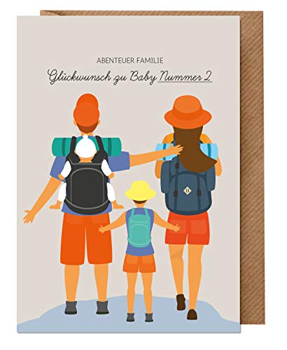 dabelino Karte zur Geburt - Glückwunschkarte zum 2. Kind (Baby, großer Bruder) | Recycling-Papier, Grußkarte mit Umschlag dabelino Karte zur Geburt - Glückwunschkarte zum 2. Kind (Baby, großer Bruder) | Recycling-Papier, Grußkarte mit Umschlag