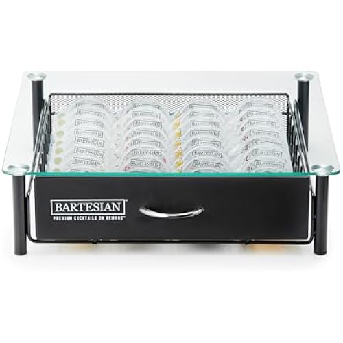 Bartesian Cocktail Capsule Storage Drawer Organizer - Stylish Mixology Cocktails Drink Mixer Holder Dispenser - Home Bar Accessories for Cocktail Maker Machine - Holds Up to 36 Bartesian Capsules