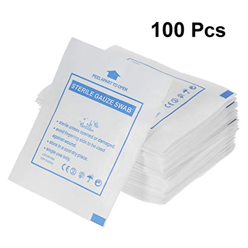HEALLILY 100Pcs Tecido Gaze Ferida Compressas de Gaze de Algodão Gaze Pad Ferida Gaze para Casa Ao A