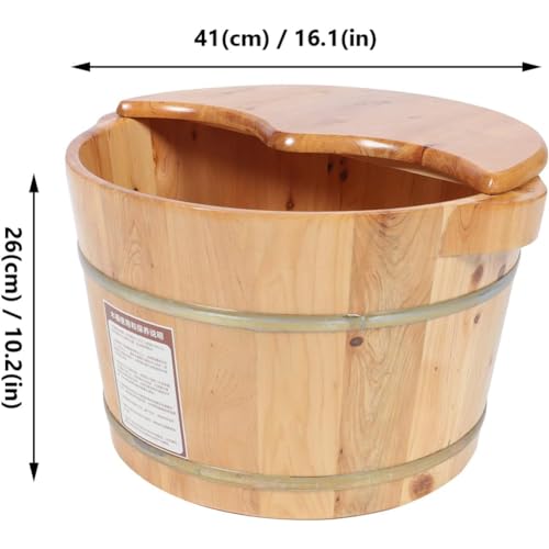 Bañera de pies de madera con tapa aislante sólida miniatura 7
