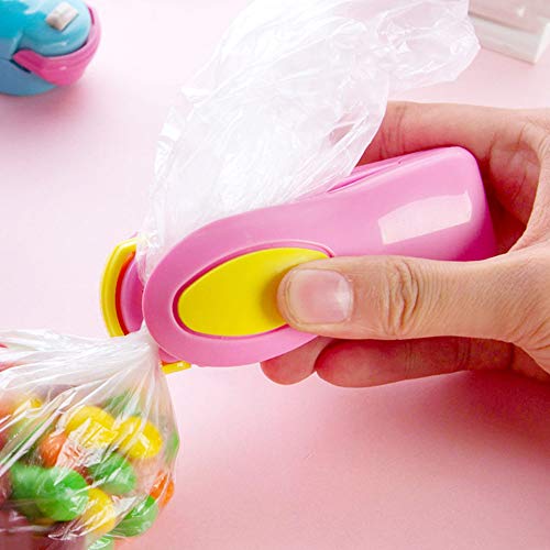 Portable Mini Sealing Household Machine, Handheld Heat Bag Sealer, Mini Heat Bag Sealer Sealing Machine Hand Pressure Heat Sealing Machine for Travel Kitchen Supplies (Pink) - Thumbnail 2
