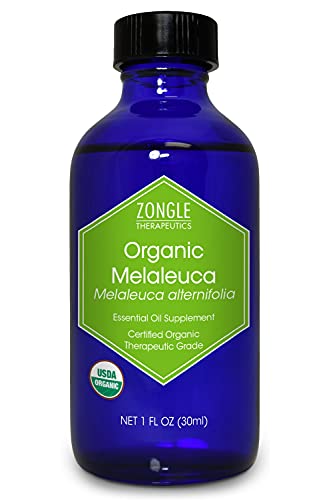 Zongle Usda Certified Organic Melaleuca (Tea Tree) Essential Oil, Australian, Safe To Ingest, Melaleuca Alternifolia, 1 Oz #TOP3