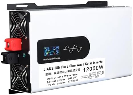 Hybrid Solar Converter & Pure Sine Wave Inverter 12V–96V DC Input, 5000W–12000W, LCD Display, Cooling Fan, Aluminum Shell, for Home Energy Storage, RV, and Portable Off-Grid Power(12000W,24V)