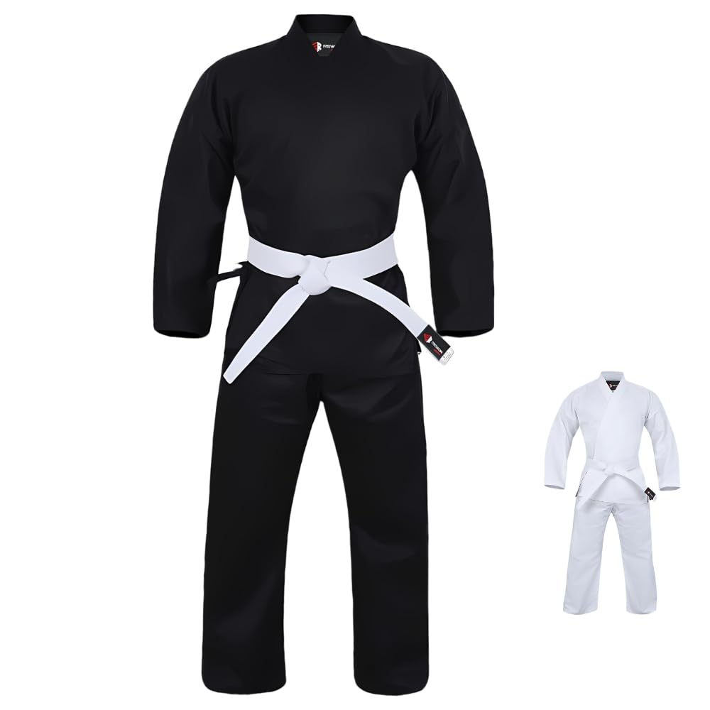 Rewon Gear REWON Karate Judo Taekwondo Kimono, Premium Ligero Jiu Jitsu Estudiantes BJJ Gi Uniforme Entrenamiento de Artes Marciales MMA
