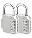 Produktbild Fosmon Vorhängeschloss/Zahlenschloss/Bügelschloss/Spindschloss/Kellerschloss/Hängeschloss/Combination Lock/Schlösser[4 stellig|2er Set][Wetterfest|Rostfrei][Schloss Zahlen-Code] Schrank/Spind -Silber