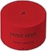 SBS Mini speaker wireless rotondo da 3 Watt, con laccetto, 2 ore di musica e chiamate, comandi e microfono integrati, Rosso