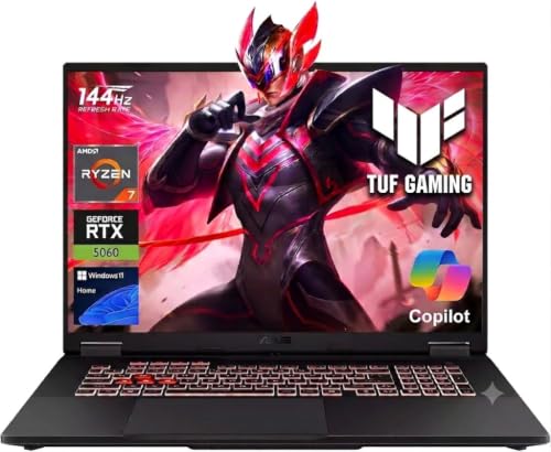 Image of ASUS TUF A18 AMD Ryzen 7 260 RTX 5060 Gaming Laptop, 64GB DDR5, 2TB | 18 inch WUXGA 144Hz /3ms Display, RGB Backlit KB, Copilot, FHD Camera, HDMI, 11 Home