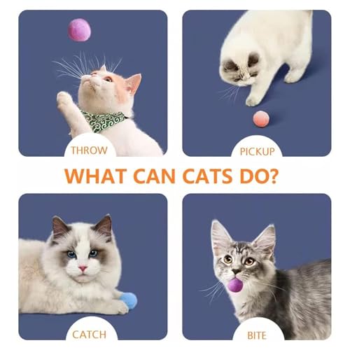 Miniatura 3 de 100 Pelotas De Fieltro Para Gatos, Pelotas Suaves Para Gatos, Pompones Para Gatos, Juguetes Interactivos Para Gatos, Gatos De Interior Para Atrapar A Chase Que Rascan La Felpa 3 Cm Multicolor