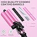 3 Barrel Hair Crimper Waver - DAN Technology Crimper Hair Tool with Ceramic for Women, Beach Waves Curling Iron, Dual Voltage, Easy to Use, Pink, 1 Inch
