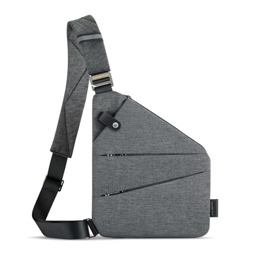 WANDER PLUS® Left Shoulder Anti Theft Crossbody Travel Bag for Women Men, Slim Sling Bag with Adjustable Strap