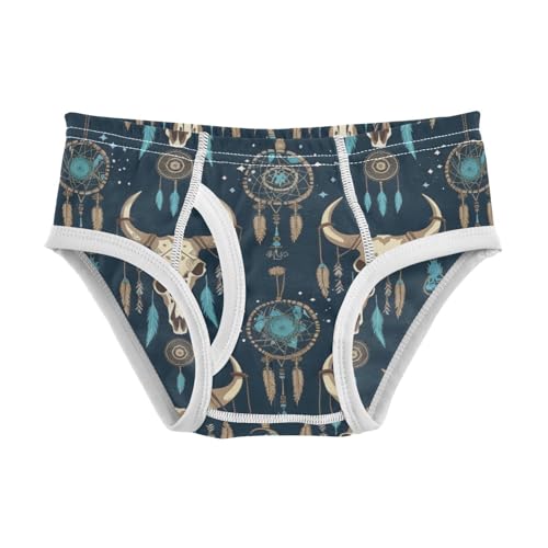 Wusikd Bull Skull Horns Boys' Underwear Cotton Dream Catcher Boys Briefs Soft Toddler Underwear 2T