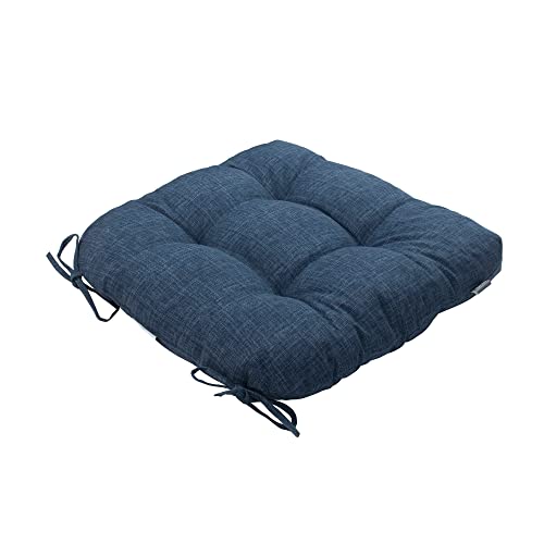Patio Cushions With Ties, Tatami Floor Pillow Meditation, Outdoor/Indoor Tufted Seat Cushion Chair Pads Waterproof For Dining Chairs Garden Decoration Balcony Office(19"X19"X5", 2 Pack, Navy Blue) #TOP7