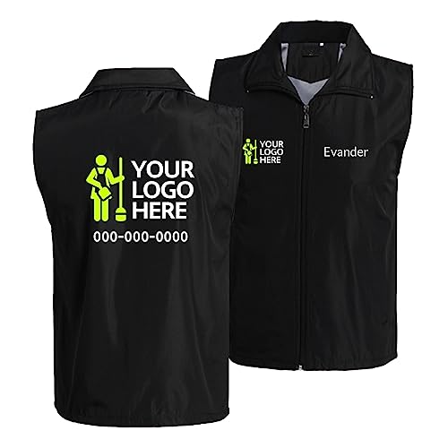 Custom Cleaning Company Uniforms Vest Personalized Logo for Cleaners, Branded Workwear, Volunteer Activity Vest, Polyester