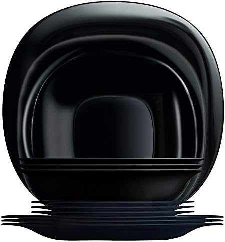 Luminarc Black Glass Carine 12 Piece Dinnerware Set