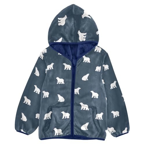 Boys' Fleece Hoody Jacket Zip Up Coat Warm Fall Winter Plush Jacket Polar Bears Long Sleeve Outerwear