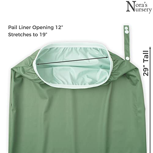 Nora's Nursery Pail Liner For Cloth Diapers - Reusable And Washable - Fits All Standard Diaper Pails - Waterproof Pail Liner With Strap For Diaper Pails, Laundry & Kitchen Garbage Cans (Garden - 2 Pk) #TOP1