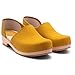 Sandgrens Handmade Swedish Wood Closed-Back Clogs for Women, US 9-9.5 | Brett Low Royal Yellow Nubuck LT, EU 40