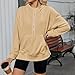 Oversized Hoodies for Women 1/4 Zip Up Long Sleeve Pullover Sweatershirt Casual Half Zipper Sweater with Pockets (Apricot,X-Large)