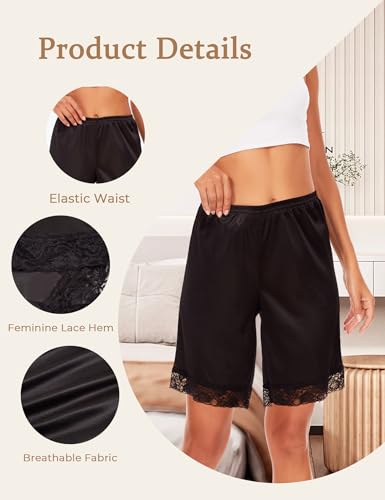 Image of GYS Slip Shorts Culotte for Women Split Skirt Lace Pettipants Bloomer