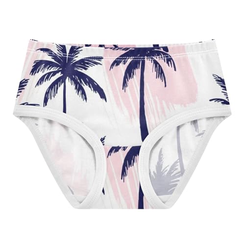 Navy Blue Palm Trees Toddler Underwear Floral 2t Cotton Cute Panties Girl Florals Briefs Girls Undies