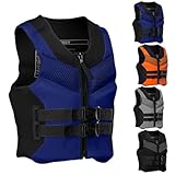 Femxizor Chaleco De Natación De Neopreno para Adultos Y Jóvenes, Chaleco Salvavidas Ajustable De Alta Flotabilidad Gruesa para Kayak, Surf Y Rafting,2XL,Blue