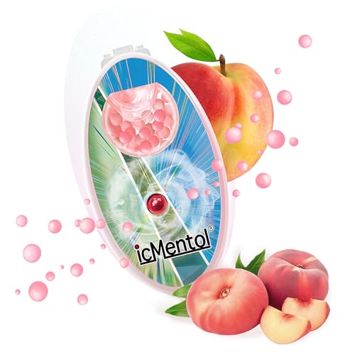 icMentol - 9 saveurs disponibles, 100 billes menthol cigarette, Menthol capsules, Billes aromatiques, Bille parfumé (pêches de glace, ice peach)